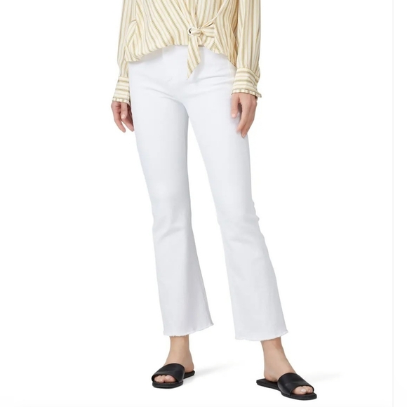 Rag & Bone "Nina High Rise Ankle Flare" Cropped Jeans White | Women's Size 23 - Picture 2 of 15